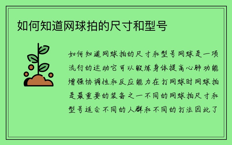 如何知道网球拍的尺寸和型号