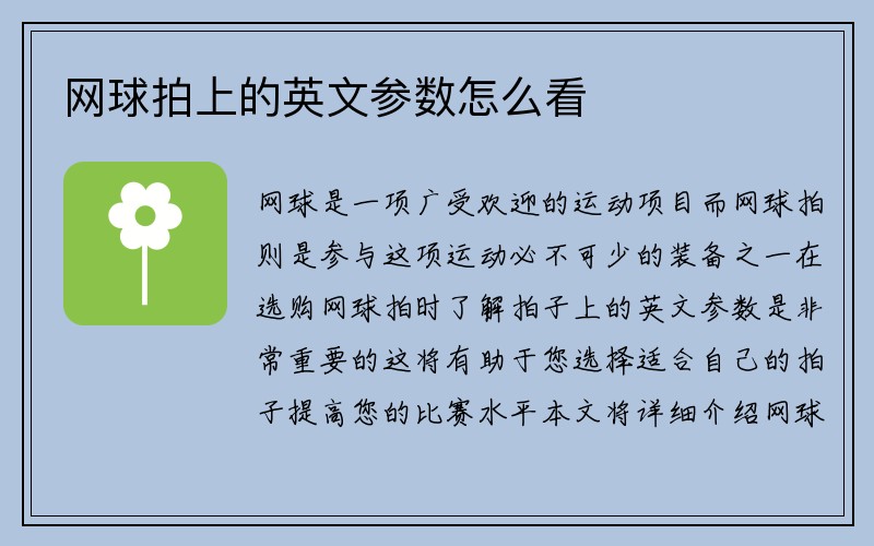 网球拍上的英文参数怎么看